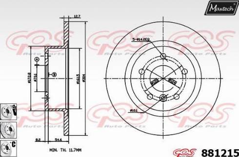 Maxtech 881215.6880 - Kočioni disk www.molydon.hr