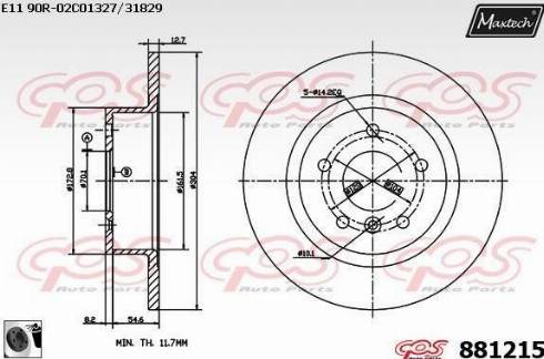 Maxtech 881215.0060 - Kočioni disk www.molydon.hr