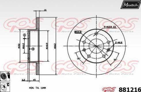 Maxtech 881216.6060 - Kočioni disk www.molydon.hr