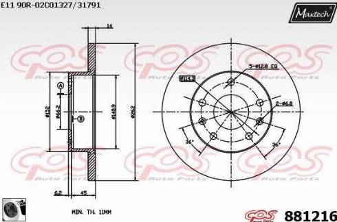 Maxtech 881216.0060 - Kočioni disk www.molydon.hr