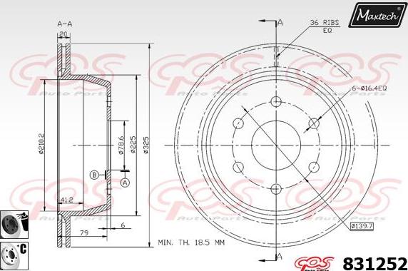 Maxtech 881216 - Kočioni disk www.molydon.hr