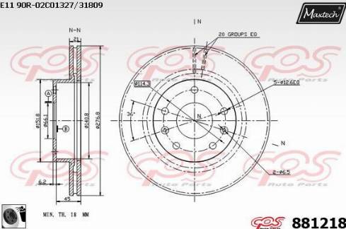 Maxtech 881218.0060 - Kočioni disk www.molydon.hr