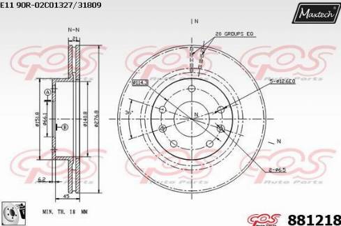 Maxtech 881218.0080 - Kočioni disk www.molydon.hr