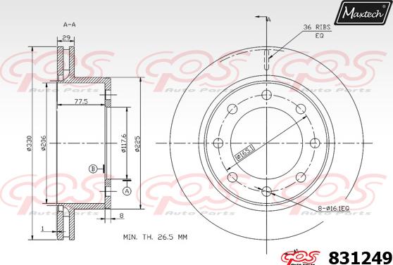 Maxtech 881217 - Kočioni disk www.molydon.hr