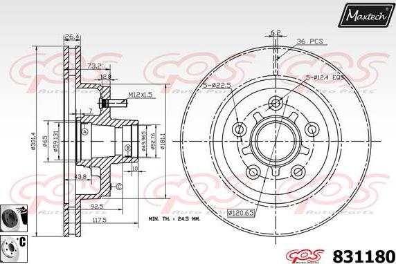 Maxtech 881230 - Kočioni disk www.molydon.hr