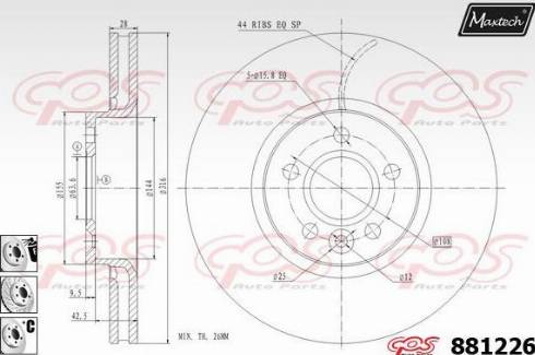 Maxtech 881226.6980 - Kočioni disk www.molydon.hr