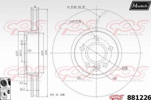 Maxtech 881226.6060 - Kočioni disk www.molydon.hr