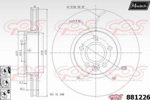 Maxtech 881226.6880 - Kočioni disk www.molydon.hr