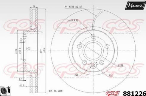 Maxtech 881226.0060 - Kočioni disk www.molydon.hr