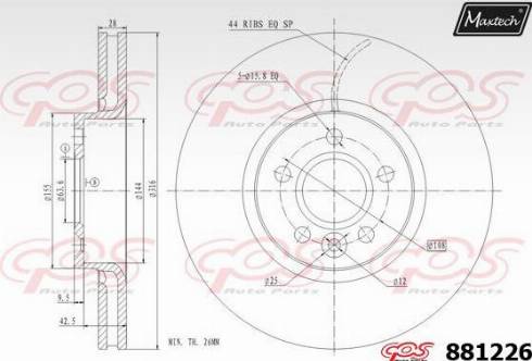 Maxtech 881226.0000 - Kočioni disk www.molydon.hr