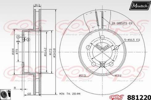 Maxtech 881220.0060 - Kočioni disk www.molydon.hr