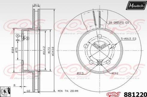 Maxtech 881220.0080 - Kočioni disk www.molydon.hr