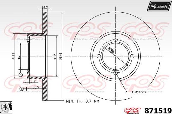 Maxtech 881220 - Kočioni disk www.molydon.hr