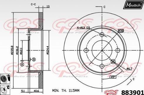 Maxtech 883901.6060 - Kočioni disk www.molydon.hr