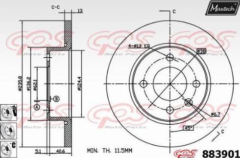 Maxtech 883901.6880 - Kočioni disk www.molydon.hr