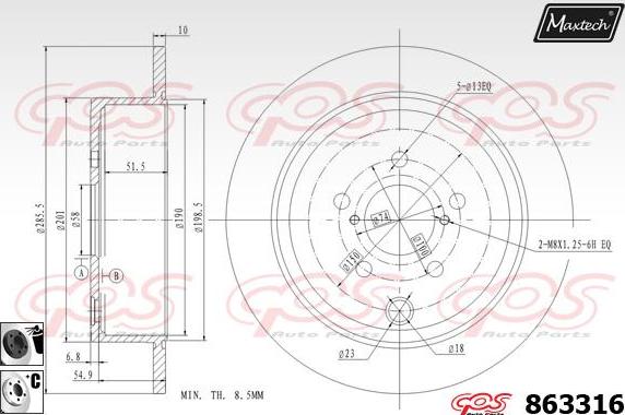 Maxtech 883901 - Kočioni disk www.molydon.hr