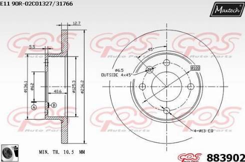 Maxtech 883902.0060 - Kočioni disk www.molydon.hr