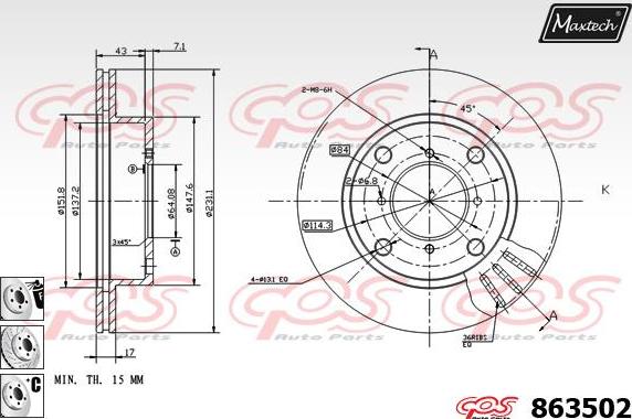 Maxtech 883443 - Kočioni disk www.molydon.hr