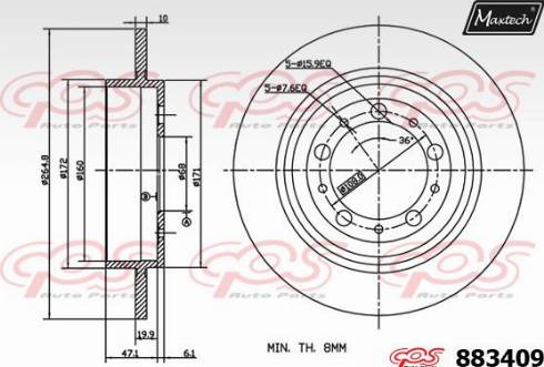 Maxtech 883409.0000 - Kočioni disk www.molydon.hr