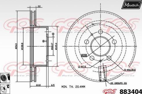 Maxtech 883404.6060 - Kočioni disk www.molydon.hr