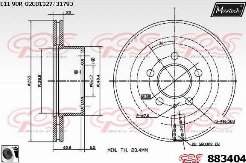 Maxtech 883404.0060 - Kočioni disk www.molydon.hr