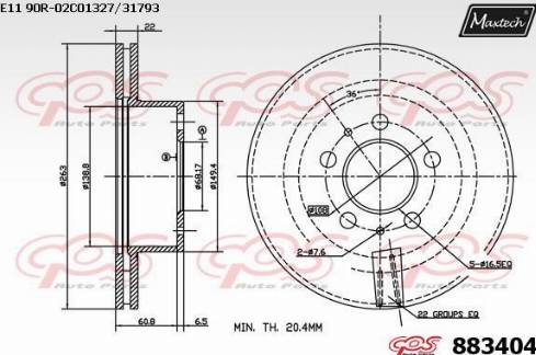 Maxtech 883404.0000 - Kočioni disk www.molydon.hr