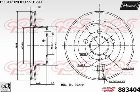 Maxtech 883404.0080 - Kočioni disk www.molydon.hr