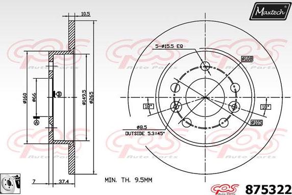 Maxtech 883404 - Kočioni disk www.molydon.hr