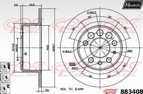 Maxtech 883408.6980 - Kočioni disk www.molydon.hr