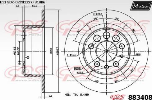 Maxtech 883408.0000 - Kočioni disk www.molydon.hr