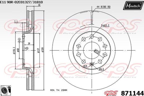 Maxtech 883408 - Kočioni disk www.molydon.hr