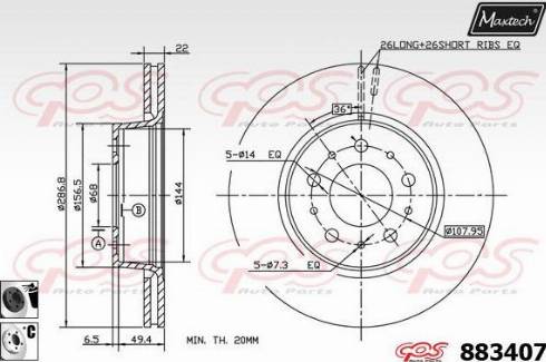 Maxtech 883407.6060 - Kočioni disk www.molydon.hr