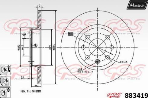 Maxtech 883419.6980 - Kočioni disk www.molydon.hr