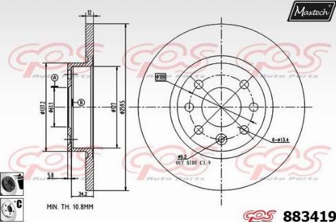 Maxtech 883419.6060 - Kočioni disk www.molydon.hr