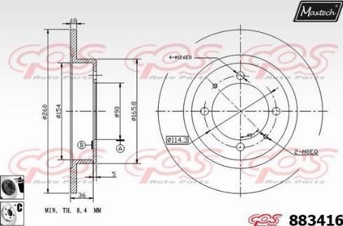 Maxtech 883416.6060 - Kočioni disk www.molydon.hr