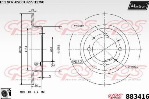 Maxtech 883416.0060 - Kočioni disk www.molydon.hr