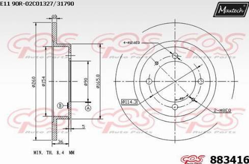 Maxtech 883416.0000 - Kočioni disk www.molydon.hr