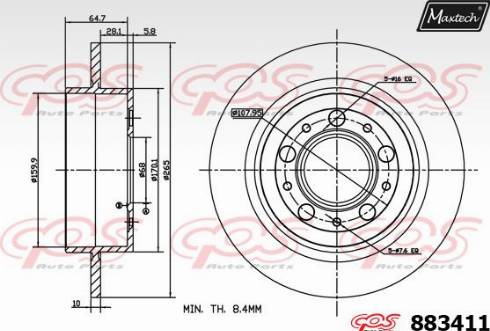 Maxtech 883411.0000 - Kočioni disk www.molydon.hr