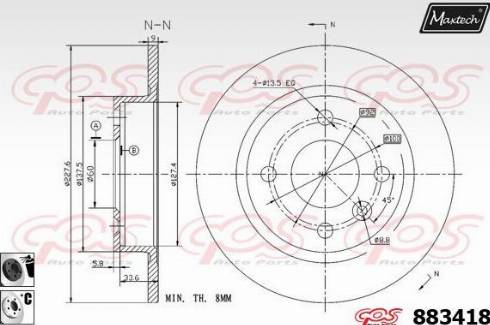 Maxtech 883418.6060 - Kočioni disk www.molydon.hr