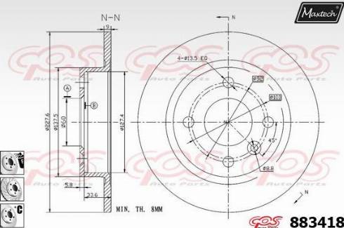 Maxtech 883418.6980 - Kočioni disk www.molydon.hr