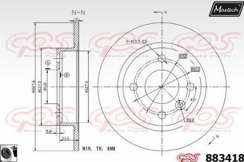 Maxtech 883418.0060 - Kočioni disk www.molydon.hr