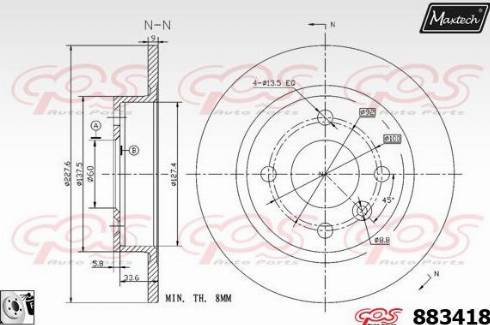 Maxtech 883418.0080 - Kočioni disk www.molydon.hr