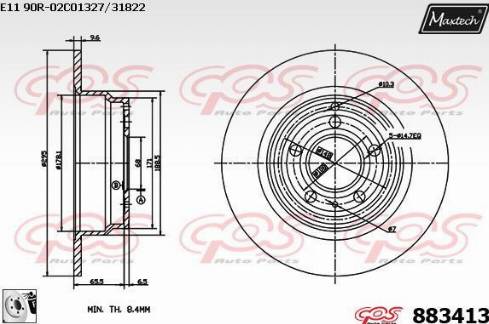 Maxtech 883413.0080 - Kočioni disk www.molydon.hr