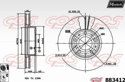 Maxtech 883412.6060 - Kočioni disk www.molydon.hr