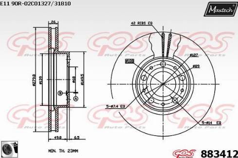 Maxtech 883412.0060 - Kočioni disk www.molydon.hr