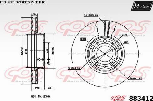 Maxtech 883412.0000 - Kočioni disk www.molydon.hr