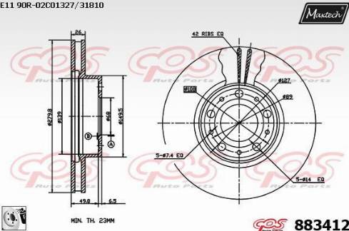 Maxtech 883412.0080 - Kočioni disk www.molydon.hr