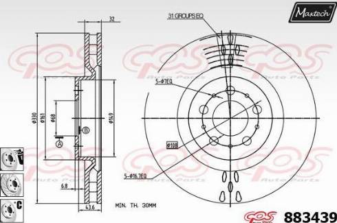 Maxtech 883439.6880 - Kočioni disk www.molydon.hr