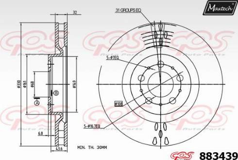 Maxtech 883439.0000 - Kočioni disk www.molydon.hr