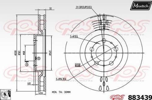 Maxtech 883439.0080 - Kočioni disk www.molydon.hr